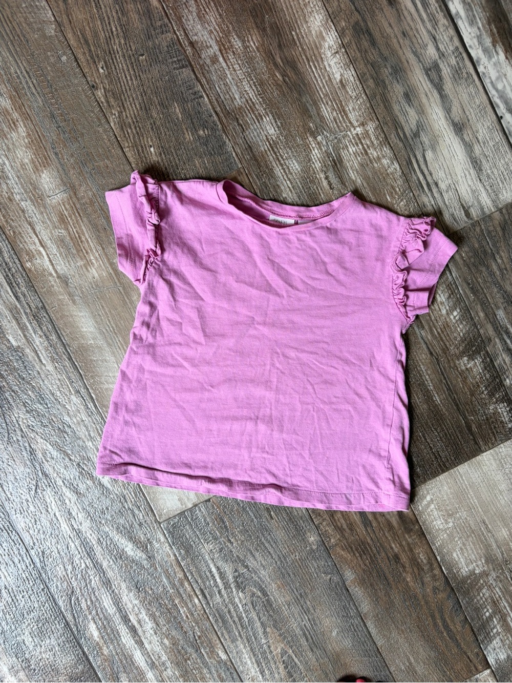 adidas Girls' Light Pink Ruffle Sleeve Tee